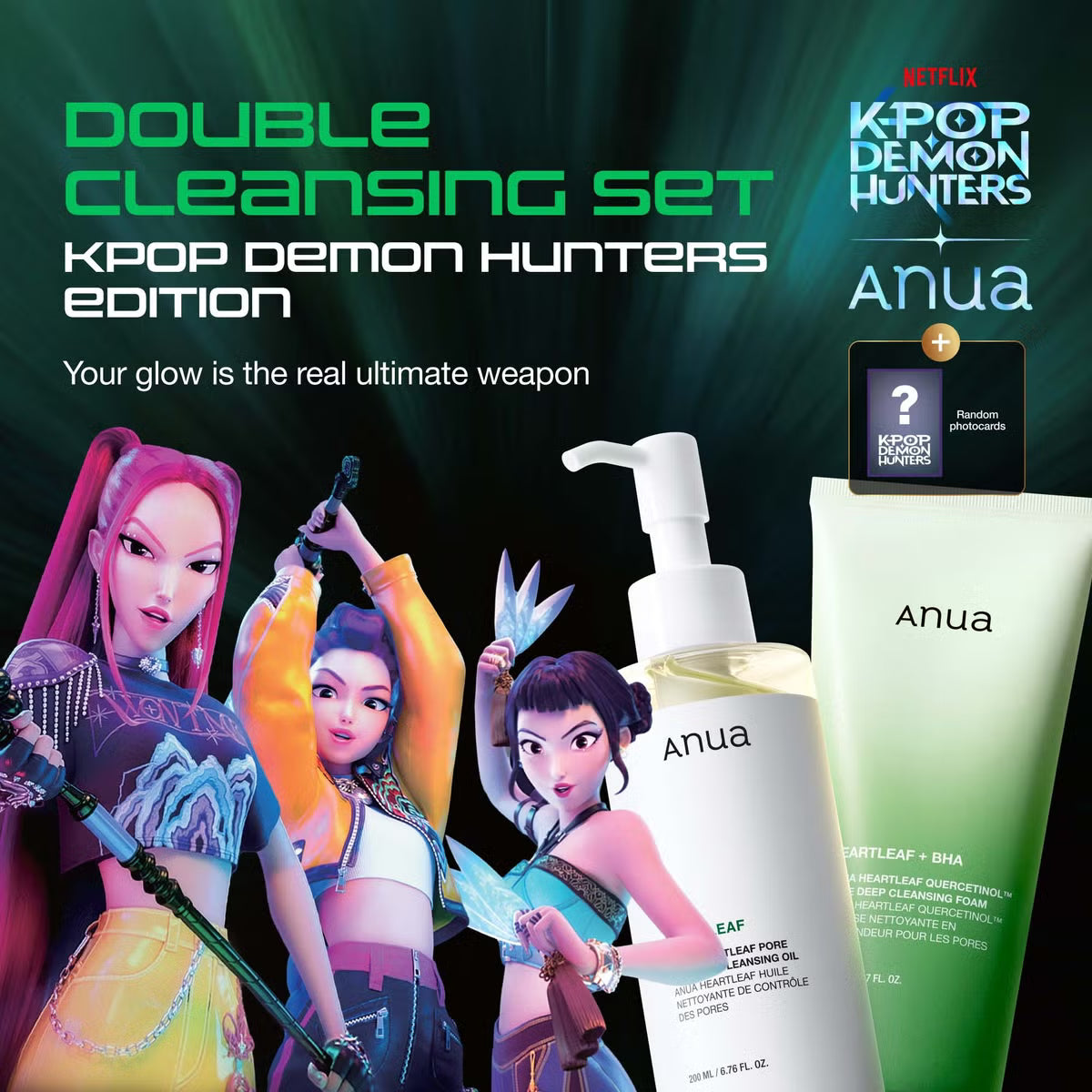 ANUA K-POP DEMON HUNTERS GLASS SKIN CLEANSE DUO SET